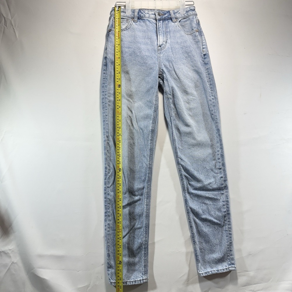 American Eagle Mom Jeans Stretch Light Wash Tapered Women's Size 0 - Picture 13 of 15